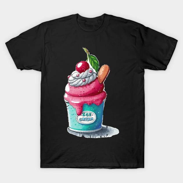 Cherry ice cream cup T-Shirt by tawannafairbairn